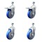 Service Caster 5 Inch SS Blue Poly Swivel 12mm Threaded Stem Caster Total Lock Brake, 2PK SSTSTTL20S514-PPUB-BLUE-M1215-2-S-2 - alternate 2